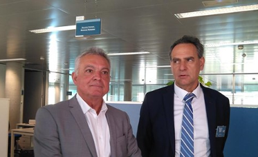 M. José BASSU, Chef du Service Europe de l'Office des Transports de la Corse, Chef de File du projet GEECCTT-Îles avec le Directeur général des ports et des aéroports des îles Baléares, Xavier Ramis.